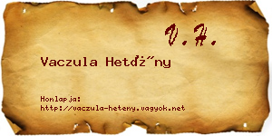 Vaczula Hetény névjegykártya